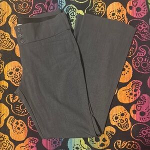 Chic Gray Trousers with Button Accents